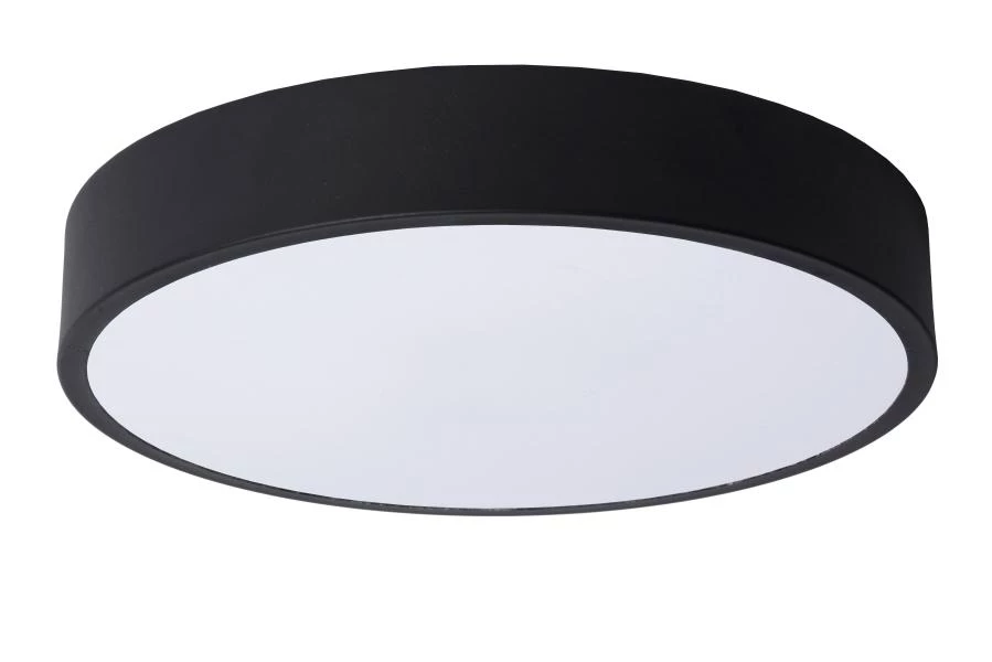 Lucide UNAR - Flush ceiling light - Ø 30 cm - LED Dim. - 1x18W 2700K - 3 StepDim - Black - off